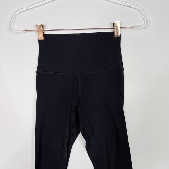 Lululemon Womens 2 Black Align Crop Leggings 19" Inseam Nulu Soft Sweat Wicking - Picture 3 of 10